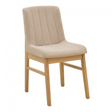 381-000021 Καρέκλα Dalby pakoworld μπεζ ύφασμα sonoma rubberwood 50x45x85,5εκ