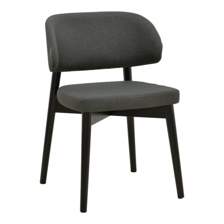 381-000018 Καρέκλα Siena pakoworld μαύρο ύφασμα και rubberwood 48x50x81εκ