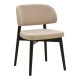381-000017 Καρέκλα Siena pakoworld μπεζ ύφασμα μαύρο rubberwood 48x50x81εκ