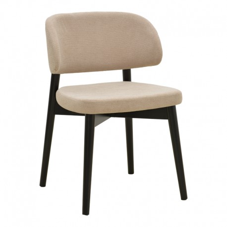381-000017 Καρέκλα Siena pakoworld μπεζ ύφασμα μαύρο rubberwood 48x50x81εκ