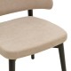 381-000017 Καρέκλα Siena pakoworld μπεζ ύφασμα μαύρο rubberwood 48x50x81εκ