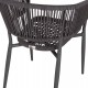 ΠΟΛΥΘΡΟΝΑ ΑΛΟΥΜΙΝΙΟΥ EULO HM5783.21 ΓΚΡΙ-ΤWISTED RATTAN ΓΚΡΙ 57x63x77Υεκ.
