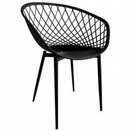 15300018 Καρέκλα Κήπου ArteLibre BALI Μαύρο PP/Μέταλλο 62x42x82cm Μαύρο