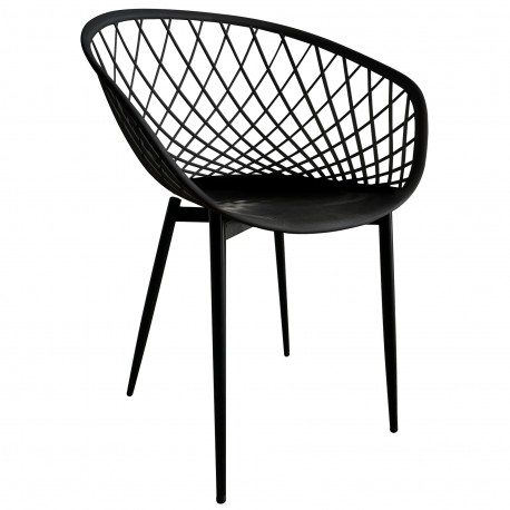 15300018 Καρέκλα Κήπου ArteLibre BALI Μαύρο PP/Μέταλλο 62x42x82cm Μαύρο
