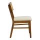 381-000023 Καρέκλα Raffles pakoworld καρυδί rubberwood με pe rattan και εκρού ύφασμα 47x48x83.5εκ
