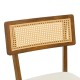 381-000023 Καρέκλα Raffles pakoworld καρυδί rubberwood με pe rattan και εκρού ύφασμα 47x48x83.5εκ