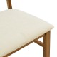 381-000023 Καρέκλα Raffles pakoworld καρυδί rubberwood με pe rattan και εκρού ύφασμα 47x48x83.5εκ