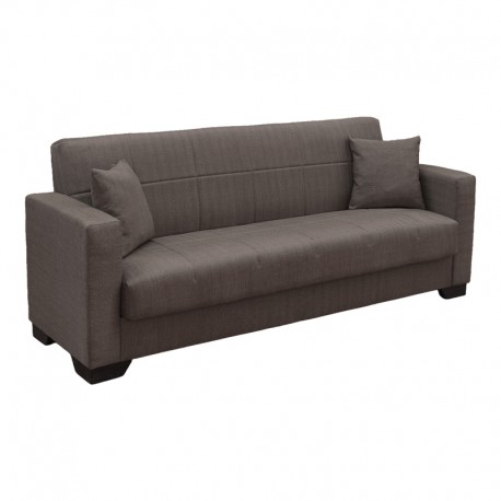 438-000008 Καναπές Κρεβάτι Vox pakoworld τριθέσιος με αποθηκευτικό χώρο καφέ ύφασμα 210x84x83εκ