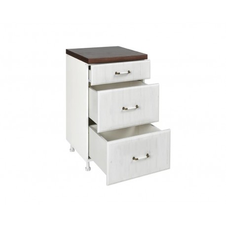 KD403FB43 Επιδαπέδια συρταριέρα κουζίνας RUSTIC D40 3F B rustic λευκό 40x60x85
