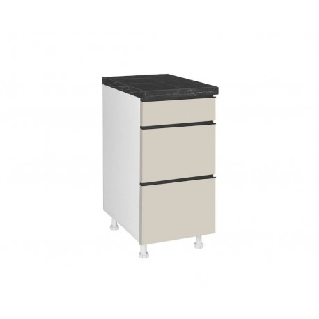 KD403FB76 Επιδαπέδια συρταριέρα κουζίνας LINA D40 3F B Μπεζ 40x60x85εκ.