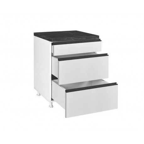 KD603FB80 Επιδαπέδια συρταριέρα κουζίνας LINA D60 3F B Λευκό 60x60x85εκ.