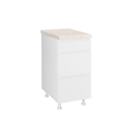 KD403FB86 Επιδαπέδια συρταριέρα κουζίνας AURA D40 3F B Λευκό 40x60x85εκ.