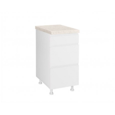 KD403FB86 Επιδαπέδια συρταριέρα κουζίνας AURA D40 3F B Λευκό 40x60x85εκ.