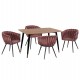 ΣΕΤ ΤΡΑΠΕΖΑΡΙΑΣ 5ΤΜΧ ALIZA HM12122.01 MDF TOP ΣΕ ΦΥΣΙΚΟ--ΣΑΠΙΟ ΜΗΛΟ ΒΕΛΟΥΔΟ