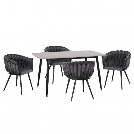ΣΕΤ ΤΡΑΠΕΖΑΡΙΑΣ 5ΤΜΧ RAVEN HM12116.01 ΚΕΡΑΜΙΚΟ TOP ΓΚΡΙ ΜΑΡΜΑΡΟ--ΓΚΡΙ ΒΕΛΟΥΔΟ