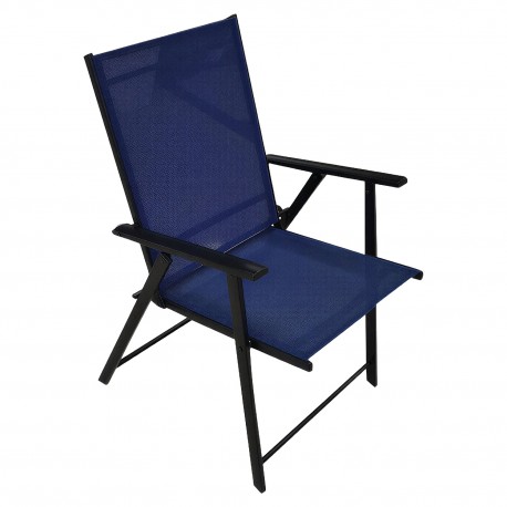 14660089 Καρέκλα Παραλίας ArteLibre BLUEWAVE Μπλε/Μαύρο Μέταλλο/Textilene 47x47x89.5cm Μπλε