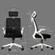 420-000011 Καρέκλα γραφείου Plymot pakoworld λευκή - mesh μαύρο 48x58x112-122εκ