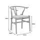 029-000462 Καρέκλα Wishbone pakoworld rubberwood-ύφασμα σε φυσική-γκρι απόχρωση 51x58x73εκ