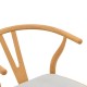 029-000462 Καρέκλα Wishbone pakoworld rubberwood-ύφασμα σε φυσική-γκρι απόχρωση 51x58x73εκ