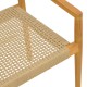 336-000035 Πολυθρόνα Lengan pakoworld σκελετός teak ξύλο σε φυσική απόχρωση-μπεζ σχοινί 54x52x80εκ