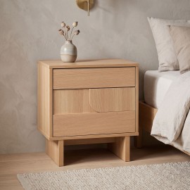 086-000027 Κομοδίνο Jenfia pakoworld mdf σε φυσική απόχρωση 48x39x50,5εκ