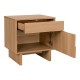 086-000027 Κομοδίνο Jenfia pakoworld mdf σε φυσική απόχρωση 48x39x50,5εκ