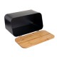 01-12861 ESTIA ΨΩΜΙΕΡΑ BAMBOO ESSENTIALS ΜΕΤΑΛΛΙΚΗ ΜΕ ΚΑΠΑΚΙ 34.5x19x17cm ΜΑΥΡΗ
