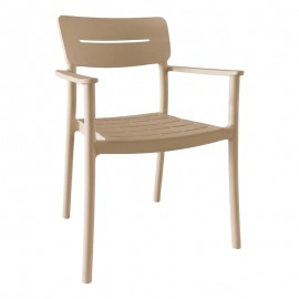 326-000085 Πολυθρόνα Pilma pakoworld cappuccino PP 57x54x82εκ