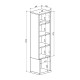 192-000076 Σύνθετο σαλονιού Norda pakoworld κρεμ με oak 187x40x58.4εκ