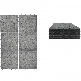 06512921 Πλακάκια Δαπέδου Μαύρο Πέτρα 30.5x30.5x2cm 6Τμχ