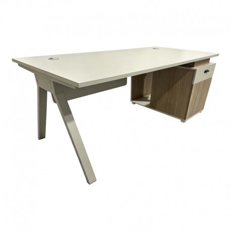 367-000028 Γραφείο εργασίας επαγγελματικό Spark pakoworld σε oak-μπεζ απόχρωση 150x70x75εκ