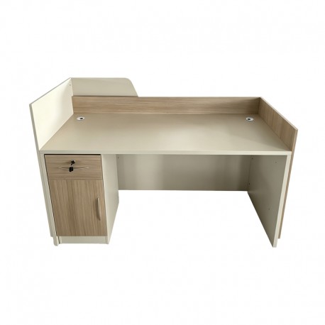 367-000038 Γραφείο reception Kalu pakoworld σε oak-μπεζ απόχρωση 160x60x105εκ