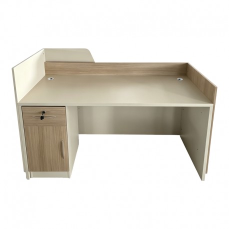 367-000039 Γραφείο reception Kalu pakoworld σε oak-μπεζ απόχρωση 180x60x105εκ