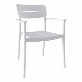 326-000087 Πολυθρόνα Pilma pakoworld λευκό PP 57x54x82εκ