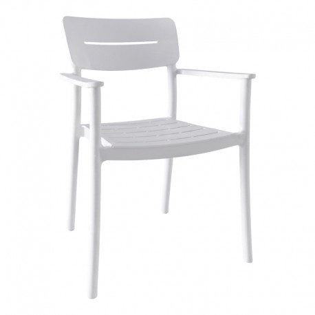 326-000087 Πολυθρόνα Pilma pakoworld λευκό PP 57x54x82εκ
