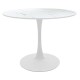 200-001010 Τραπεζαρία Julita-Balou pakoworld σετ 5τεμ pp-mdf σε λευκό μαρμάρου απόχρωση Φ120x73εκ