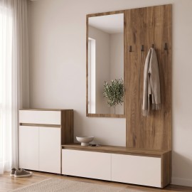 192-000073 Έπιπλο εισόδου Ansia pakoworld καρυδί oak 210x44,7x175εκ