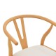 029-000463 Καρέκλα Wishbone pakoworld rubberwood-ύφασμα σε φυσική-μπεζ απόχρωση 51x58x73εκ