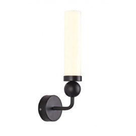 43059-Black Inlight Eπιτοίχιο φωτιστικό από μαύρο μέταλλο και οπαλίνα γυαλί 1XG9 D:12x33cm (43059-Black)