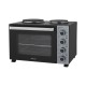 400589 Ηλεκτρικό φουρνάκι με 2 εστίες PREO-40589 PRIMO 35L 3000W Γυάλινη πρόσοψη Μαύρο/Ασημί