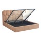 429-000009 Κρεβάτι διπλό Sectra pakoworld terracotta μπουκλέ ύφασμα 160x200εκ