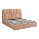 429-000009 Κρεβάτι διπλό Sectra pakoworld terracotta μπουκλέ ύφασμα 160x200εκ