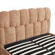 429-000009 Κρεβάτι διπλό Sectra pakoworld terracotta μπουκλέ ύφασμα 160x200εκ