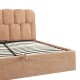 429-000009 Κρεβάτι διπλό Sectra pakoworld terracotta μπουκλέ ύφασμα 160x200εκ