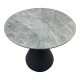 390-000035 Τραπέζι Flenada pakoworld sintered stone σε γκρι όψη μαρμάρου με μαύρη μεταλλική βάση Φ80x76εκ