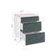 KD603FB87 Επιδαπέδια συρταριέρα κουζίνας AURA D60 3F B Μπεζ 60x60x85εκ.