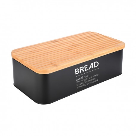 01-20248 ESTIA ΨΩΜΙΕΡΑ BAMBOO ESSENTIALS ΜΕΤΑΛΛΙΚΗ 42x23x13cm ΜΑΥΡΗ