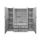 383-000337 Ντουλάπα τετράφυλλη και πατάρι Alvia pakoworld sonoma 200x51x240εκ