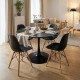 200-001028 Τραπεζαρία Julita-Balou σετ 5τεμ pakoworld MDF-PP σε μαύρο-φυσικό απόχρωση Φ120x73εκ