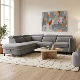 371-000038 Γωνιακός καναπές κρεβάτι Napia pakoworld δεξιά γωνία με ανθρακί ύφασμα 249x210x98εκ